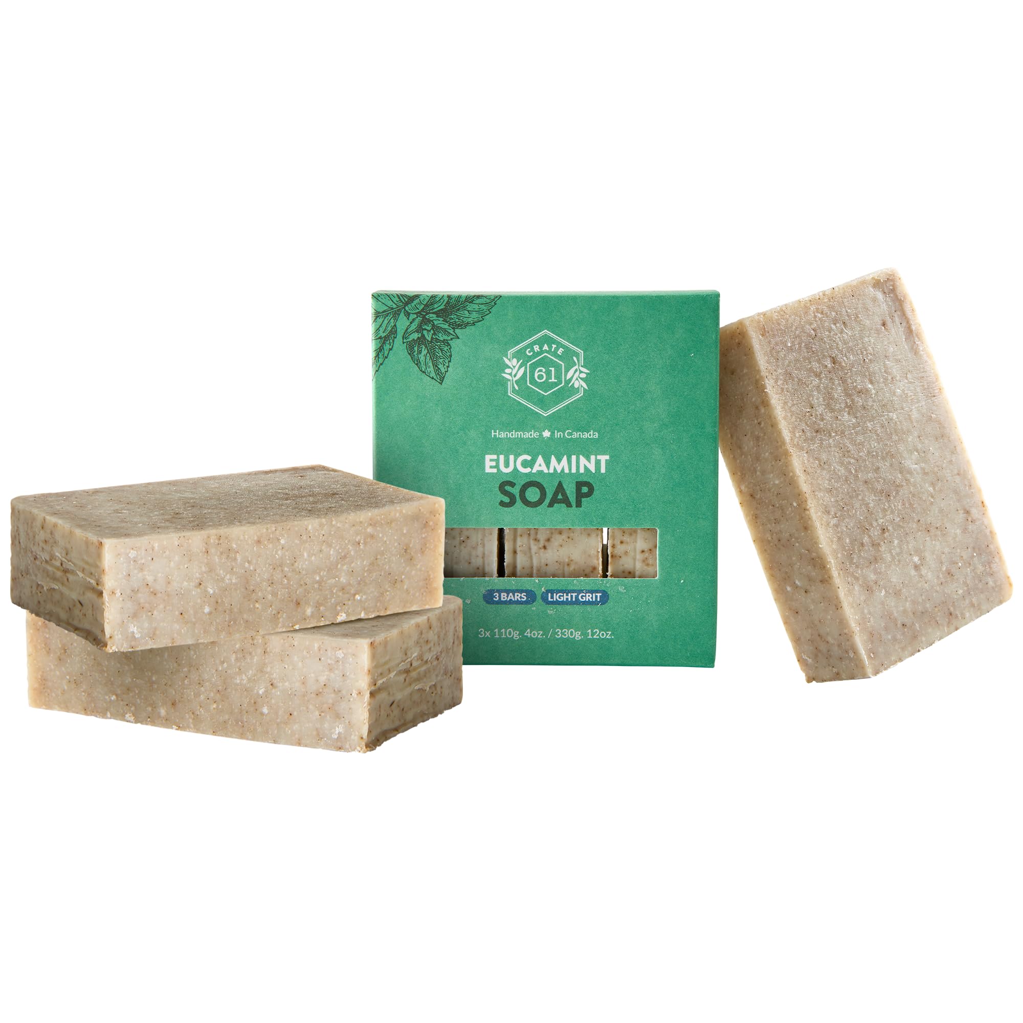 CRATE 61 ORGANICS Vegan Natural Bar Soap, Handmade Soap With